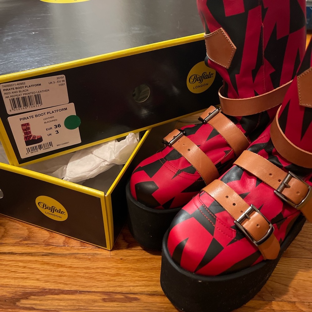 Vivienne Westwood X Buffalo London Platform Pirate Boots Womens 6 - Picture 5 of 10